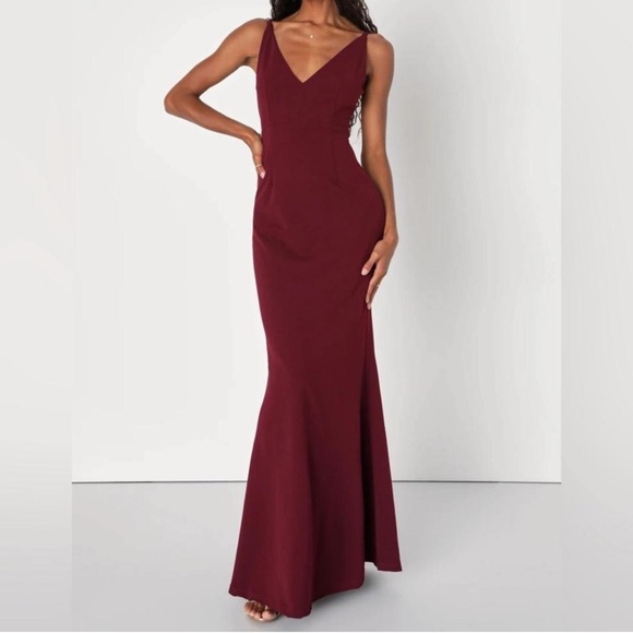 Lulus Burgundy Maxi Dress XS NWTS - Picture 16 of 16